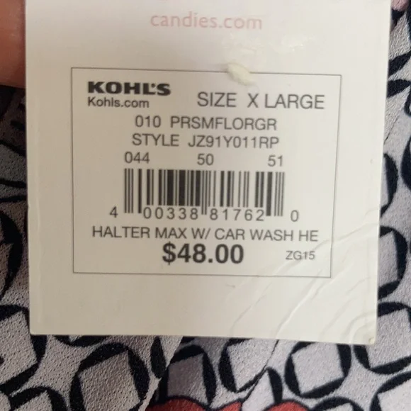 Relist8/8❌Candie’s front slit halter print maxi dress w keyhole XL jr - Picture 14 of 16